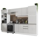 Ver imagem 3 de Armário de Cozinha Completa 100% MDF 330cm Frentes Branco Brilho Acordes Madesa 02
