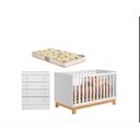 Ver imagem 1 de Quarto Infantil com Berço Colchão e Cômoda Americano Branco Acetinado
