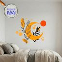 Ver imagem 1 de Adesivo Floral Boho Laranja Estilo Nórdico 110x94 Minimalista Mod.05