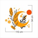 Ver imagem 5 de Adesivo Floral Boho Laranja Estilo Nórdico 110x94 Minimalista Mod.05