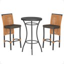 Ver imagem 1 de Mesa Bistrô e 2 Banquetas Roma Preta Corda Náutica Estofado 9 Trama Original