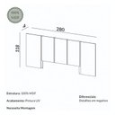 Ver imagem 3 de Cabeceira P/ Cama Casal 280cm 2 Mesas de Cabeceira 100% Mdf Cor:off White com Freijó