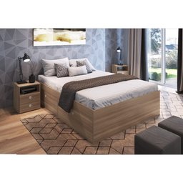 Quarto Casal Cama Queen e Mesas de Cabeceira 160 Tókio Art In Móveis - 2