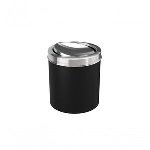 Lixeira com Tampa Basculante Inox 19,5 X 20 X 22,4 Cm 5,4 L Preto Coza