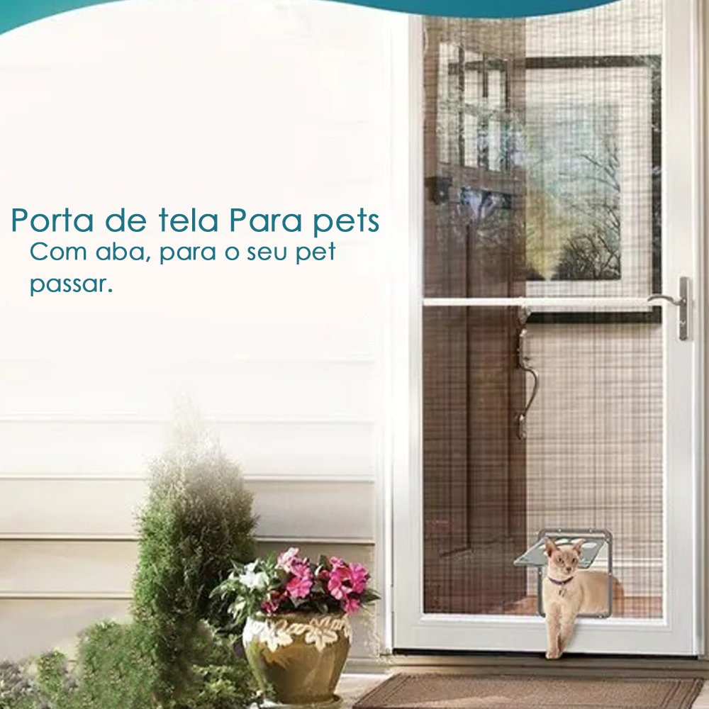 Porta Magnetica Passagem Gatos Cachorro Pet Domestico Acesso Entrada Saida Livre Portinha Anti - 10