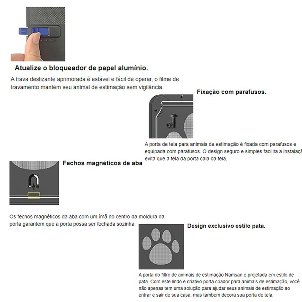 Porta Magnetica Passagem Gatos Cachorro Pet Domestico Acesso Entrada Saida Livre Portinha Anti - 13