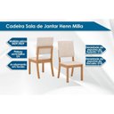 Ver imagem 3 de Conjunto: Mesa de Cozinha Natalí C/ Tampo Madeirado C/ Vidro Curvo 120x80cm e 4 Cadeiras Milla