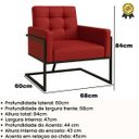 Ver imagem 2 de Poltrona para Sala de Espera Confortável em Tecido Corano com Base de Ferro Reforçada