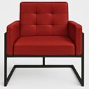 Ver imagem 4 de Poltrona para Sala de Espera Confortável em Tecido Corano com Base de Ferro Reforçada