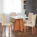 Ver imagem 2 de Conjunto Mesa Larissa + 4 Cadeiras Maia:Mesa Cinamomo/Off White - Cadeira Cinamomo/Joli