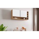Ver imagem 1 de Armário Aéreo Multiuso Vanessa 105cm Amêndoa/branco 2 Portas - Ajl Móveis