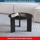 Ver imagem 4 de Mesa de Centro Redonda Orgânica Chanfrada Artesano 60 Cm (larg) Mdp Nero (preto) Pés Madeira Maci