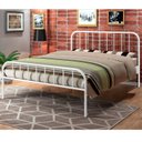 Ver imagem 4 de Cama Casal em Aço Tubular Julia Branco Yescasa