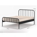 Ver imagem 2 de Cama Casal em Aço Tubular Julia Preto Yescasa