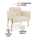 Ver imagem 5 de Poltrona Pé de Ferro Dourado para Sala Kit 2 Elisa Linho Bege A19 D03 - D'Rossi