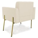 Ver imagem 4 de Poltrona Pé de Ferro Dourado para Sala Kit 2 Elisa Linho Bege A19 D03 - D'Rossi
