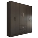 Ver imagem 4 de Guarda-roupa Solteiro Bali 6 Portas 2 Gavetas Preto - Panorama Móveis