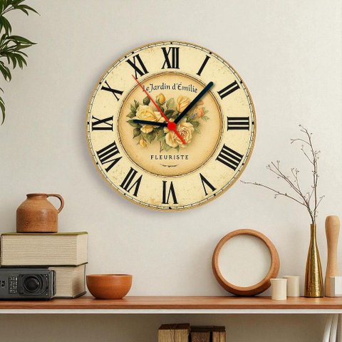 Relógio de Parede - Le Jardin D`émilie - 25x25x2cm