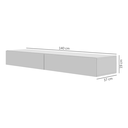 Ver imagem 3 de Rack Suspenso Eros 140cm para Tv até 55'' Mdf 2 Gavetas Mdf Alto Padrão Sala de Estar:branco