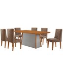 Ver imagem 2 de Mesa de Jantar Diane 180cm Tampo Mdf Laminado com 6 Cadeiras Safira Moderna Mobília