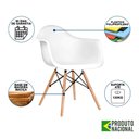 Ver imagem 4 de Mesa Jantar Industrial Quadrada 90Cm Amêndoa Base V Dourada C/4 Poltronas Daw Madeira Cor: Amendoa