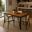 Ver imagem 2 de Kit 6 Cadeiras Mônaco Rattan Empilhável Cozinha Sala Jantar - Nude