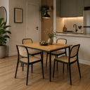 Ver imagem 3 de Kit 6 Cadeiras Mônaco Rattan Empilhável Cozinha Sala Jantar - Nude