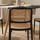 Ver mais imagens de Kit 6 Cadeiras Mônaco Rattan Empilhável Cozinha Sala Jantar - Nude