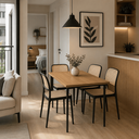 Ver imagem 4 de Kit 6 Cadeiras Mônaco Rattan Empilhável Cozinha Sala Jantar - Nude