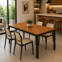 Ver imagem 5 de Kit 6 Cadeiras Mônaco Rattan Empilhável Cozinha Sala Jantar - Nude