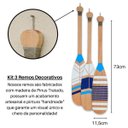 Ver imagem 2 de Kit 3 Remos Pintado Decorativo De Madeira Quadro parede Decoração Interna - Kit 3 Remos Azul