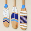 Ver imagem 6 de Kit 3 Remos Pintado Decorativo De Madeira Quadro parede Decoração Interna - Kit 3 Remos Azul