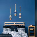 Ver imagem 3 de Kit 3 Remos Pintado Decorativo De Madeira Quadro parede Decoração Interna - Kit 3 Remos Azul
