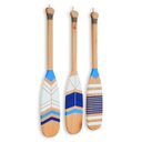 Ver imagem 1 de Kit 3 Remos Pintado Decorativo De Madeira Quadro parede Decoração Interna - Kit 3 Remos Azul