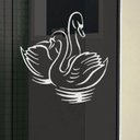 Ver imagem 1 de Adesivo Box Banheiro Cisne Decoração Decoração Enfeite Parede Box Banheiro:Branco