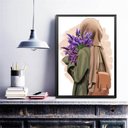 Ver imagem 1 de Quadro Decorativo Menina Árabe 24x18cm:madeira Preta
