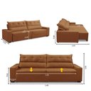 Ver imagem 3 de Sofá Retrátil e Reclinável 5 Lugares 300cm Veludo Antonella Adonai Estofados