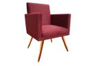 Ver imagem 1 de Poltrona Decorativa Bia Suede Marsala Pés Madeira Mz Decor