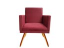 Ver imagem 2 de Poltrona Decorativa Bia Suede Marsala Pés Madeira Mz Decor