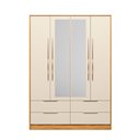 Ver imagem 2 de Guarda Roupa Casal Domo 44020es 4 Portas Cinamon Off White com Espelho – Demóbile