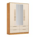 Ver imagem 1 de Guarda Roupa Casal Domo 44020es 4 Portas Cinamon Off White com Espelho – Demóbile