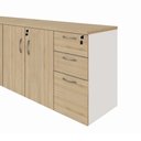 Ver imagem 5 de Armário Balcão 1,96m x 45cm Escritório e Home Office com 4 Portas 2 Gavetas e 1 Gavetão Fichá