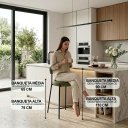 Ver imagem 3 de Banqueta Cozinha Média com Encosto Industrial Preto Kit 3 Londres PU D03 - D'Rossi