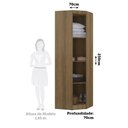Ver imagem 4 de Guarda Roupa Canto Diagonal Modulado 1 Porta com Espelho 70cm V Avelã Pf