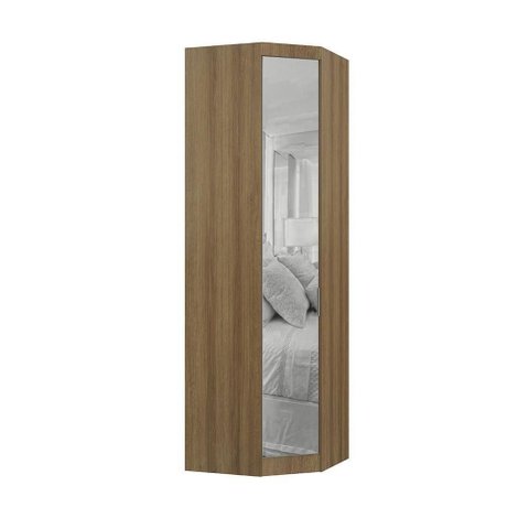 Guarda Roupa Canto Diagonal Modulado 1 Porta com Espelho 70cm V Avelã Pf