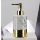 Ver imagem 5 de Jogo para Banheiro Porcelana Marble Marmorizado e Dourado 3 Peças - Tuut