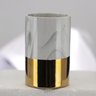 Jogo para Banheiro Porcelana Marble Marmorizado e Dourado 3 Peças - Tuut - 4