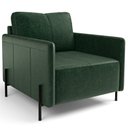 Ver imagem 5 de Kit 2 Poltronas Decorativa para Sala Living Pés Industrial Domani L06 Couro Verde - Lyam Decor
