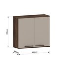 Ver imagem 3 de Armário Aéreo 80cm 2 Portas Luna Luciane Móveis Nogueira Dourado-cinammon