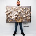 Ver imagem 2 de Quadro Decorativo Caixa Floral Luxo Árvore da Paz TaColado Moldura Caixa 3cm Madeira sem Vidro 80 x